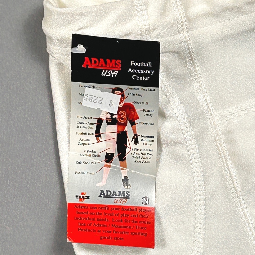 VTG Adams USA Football Girdle‎ Mens Small White Compression Shorts Pockets NWT - Picture 2 of 4